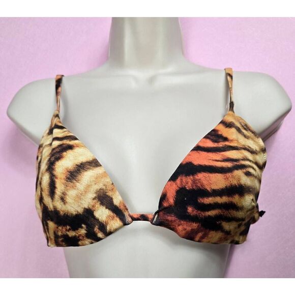 Shade & Shore Tiger Print underwired Bikini Top 34B - Picture 1 of 3